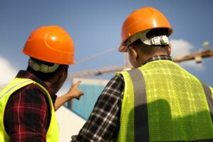 photo of on site construction workers